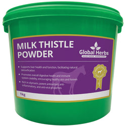 Global Herbs Milk Thistle Powder Natural Herbal Anti-Oxidant Equine Supplement