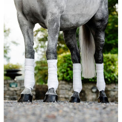 Horseware Fleece Bandages 3m White Polo Dressage Soft Flexible Leg Support Wraps