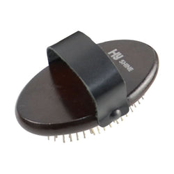 Hy Equestrian HyShine Deluxe Metal Mane Comb With Wooden Back and Leather Strap