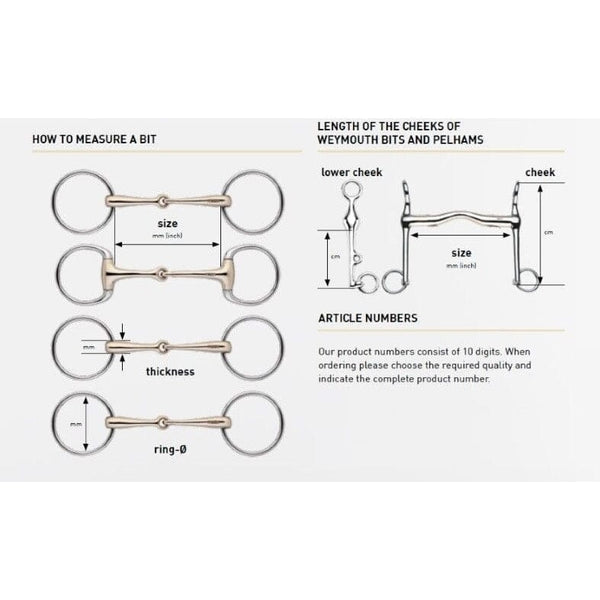 Neue Schule Slimma Weymouth Double Bridle Horse Curb Bit with Lifting