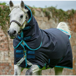 Horseware Amigo Pony Bravo Plus 1200d Turnout Rug Mediumweight 250g Navy 3'9" SALE