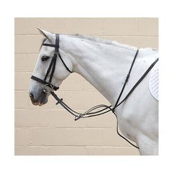 Hy Equestrian Running Martingale Adjustable Leather With Stainles Steel Fittings