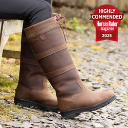 Brogini Pembroke Adults Waterproof Waxed Leather Tall Country Boots Brown/Olive