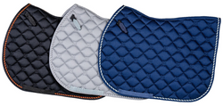 Horseware Newmarket Close Contact Jump Saddlepad Square Whitney Gold Navy Grey