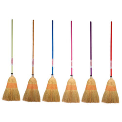 Faulks and Cox Red Gorilla Corn Broom Large Natral Bristle Sweeping Home Yard