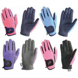 Hy Hy5 Childrens Every Day Two Tone Riding Gloves Boy/Girl Navy/Pink/Purple S-XL