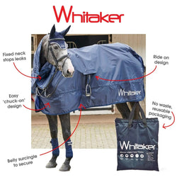 Whitaker Rothwell Roll Up Waterproof Breathable Rainsheet Riding Rug Navy XS-XL