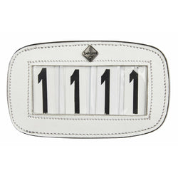 LeMieux Saddle Number Holder 4 Space Smart Leather Competition Pad Display White