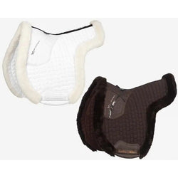 LeMieux Merino+ Hunter Saddle Pad Numnah Padded No Rub Wool Edge Brown/White M/L