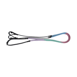 Hy Equestrian Rubber Covered Training Reins Coloured Sections Hand Awareness Aid
