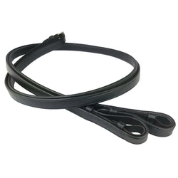 EcoRider Plain Leather Reins Super Soft Strong Showing Rein Black/Brown 1/2 5/8