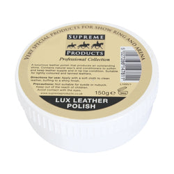 Supreme Products Lux Leather Polish Conditions and Adds Shine Leather Tack and Boots
