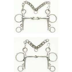 Lorina French Link Pelham or Single Jointed Pelham Bit With Curb Chain 4.5 - 6'