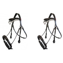 Whitaker Lynton Snaffle Bridle Diamante/Plain Browband Pony/Cob/Full Black/Brown
