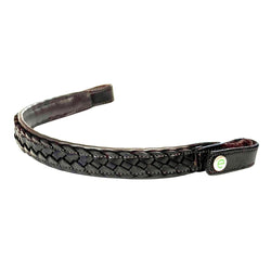 EcoRider Comfort Plaited Browband Padded Eco Leather With E-Clasp Black/Brown