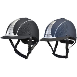Whitaker Horizon Helmet Peaked Adjustable Adults Riding Hat ASTM VG1 Black/Navy