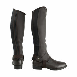 Hy Equestrian Childrens Kids Synthetic Combi Leather Chaps Black/Brown Small-XL