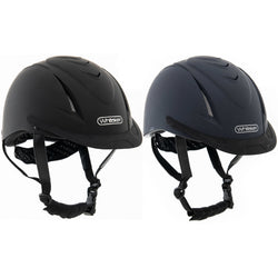Whitaker NRG Helmet Adjustable Peaked Riding Kids Hat VG1/ASTM Black/Navy XS/S