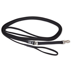 EcoRider Lunge Rein LongLine With Brass Swivel Clip and Strong Leather Strap Black