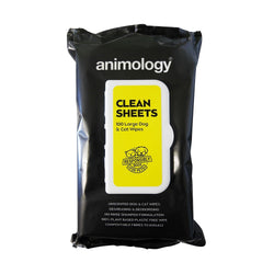 Animology Clean Sheets x100 Compostable Soft Gentle Cleansing Body and Coat Wipes