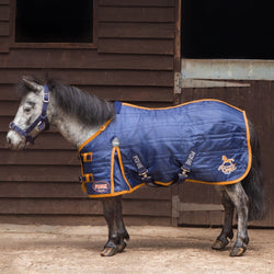 Gallop Ponie 100G Quilted Medium/Lightweight Small Pony Stable Rug Navy 3'6-5'3