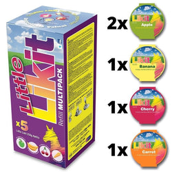 Little Likit x 5 Multipack Refill Treat Lick Inserts Apple Banana Carrot Cherry