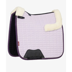 LeMieux Merino+ Suede Dressage Square Rolled Edge Friction Free Contrast Lilac