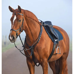 Horseware Micklem Martingale 3-Point Ergonomic Elasticated Leather Breastplate