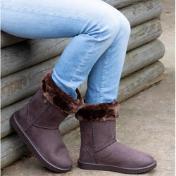 Hy Equestrian Child's Chisworth Waterproof Fleece Boot with Faux Fur Brown 30-35