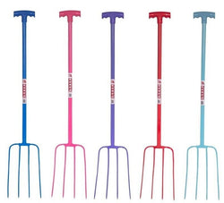 Faulks and Cox Red Gorilla Tubular 4 Prong Manure Fork T-Grip Stable and Farm Use