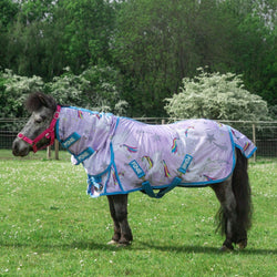 Gallop Ponie Pegacorn Fun Funky Patterned Mesh Combo Pony Fly Rug Lilac 3'6-5'3'