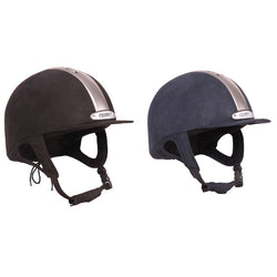 Champion Ventair Riding Hat Suede Low Profile PAS015  Black Navy 6 7/8' -7 3/4'