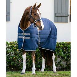Horseware Rambo Stable Rug New Microfibre MediumWeight 200g Navy/Black 5'6'-7'3'