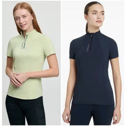 LeMieux Classique Short Sleeve Base Layer Lightweight UV Technical Navy/Macaron