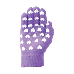 Hy Hy5 Childrens Kids Pimple Palm Patterned Magic Gloves Grippy Purple Hearts