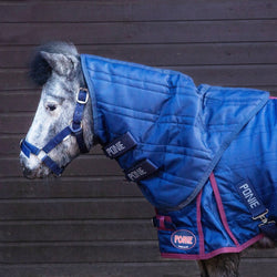 Gallop Ponie 50G Quilted Lightweight Stable Pony Detachable Neck Cover Hood Navy