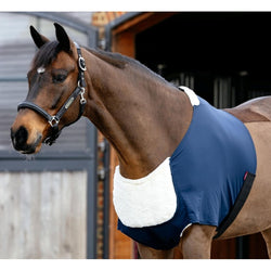 LeMieux Sensitive Anti Rub Bib Faux Fur Padded Chest Shoulder Wither Guard Navy