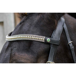 EcoRider Freedom Grace E-Clasp Eco Leather Browband Pearl and Diamante Black/Brown