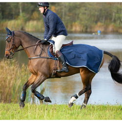 Horseware Rambo Waterproof Competition Exercise Sheet Fleece Rug Navy S-XL