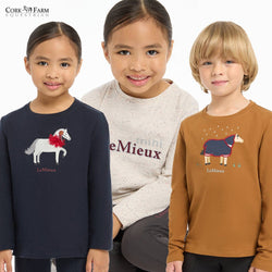 LeMieux Mini Jessie Long Sleeve Top Tee T-Shirt Kids Soft Comfy Top Age 3-10