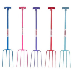 Faulks and Cox Red Gorilla Tubular 4 Prong Manure Fork T-Grip Stable and Farm Use