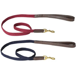 WeatherBeeta Leather Plaited Dog Lead - Cotton Plait Detailing and Leather Handle