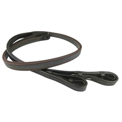 EcoRider Supergrip Reins Rubber Webbing Leather All Weather Grip Black/Brown