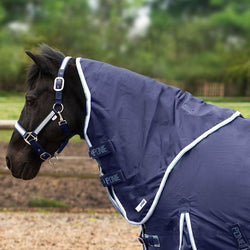 Gallop Trojan Duraproof 5-Point Lightweight Turnout Neck Cover Hood Navy S-XL