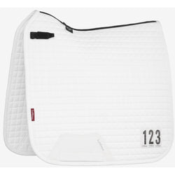 LeMieux Cotton Dressage Competition Square + Numbers 1-9 Plain Classic Pad White