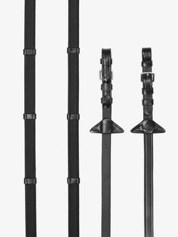 LeMieux Rubber Grip Continental Reins Light Feel Non-Stretch No Slip Black/Brown