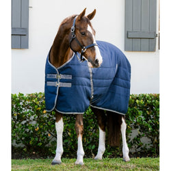 Horseware Rambo Stable Rug Microfibre Lite Weight 100g Navy/Black/Grey 5'6'-7'3'