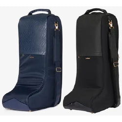 LeMieux Luxe Boot Bag Fur Lined Travel Show Yard Protective Storage Black/Navy