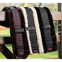 LeMieux Simuwool GP Girth Cover Long Jumping Protection Black/Natural/Brown