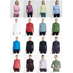 LeMieux Classique Base Layer Ladies 1/4 Zip Lightweight UV Technical Top UK 6-18